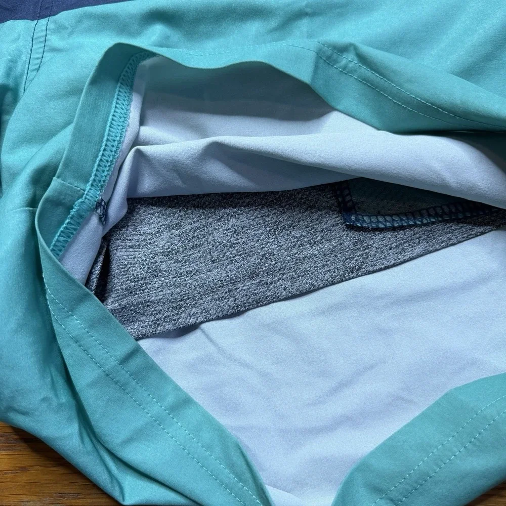 Fair Harbor Ozone Board Short Swim Trunks Blue Teal Stripes Lined Men's Size 3XL